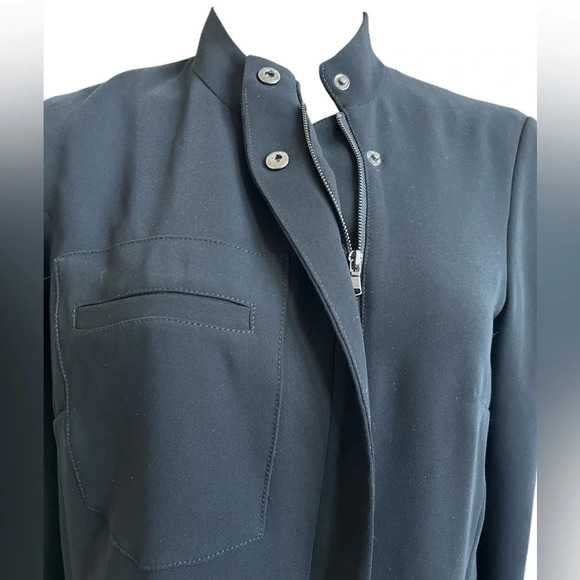 Rachel Roy RACHEL Black Mock Neck Moto Jacket Blazer, Size 4 - Picture 6 of 10